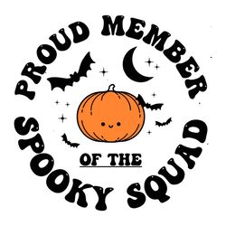 Funny Spooky Squad Pumpkin Halloween Bat SVG