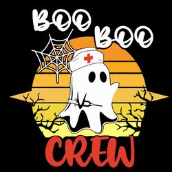 Boo Boo Crew Nurse Ghost Halloween Gift Logo SVG