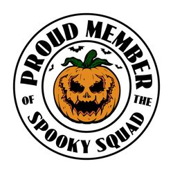 Halloween Pumpkin Spooky Squad Bat Logo SVG