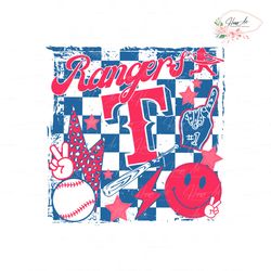 Texas Rangers Blue Checkerboard SVG Graphic Design File