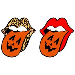 Halloween Pumpkin Lips SVG, Pumpkin Tongue SVG