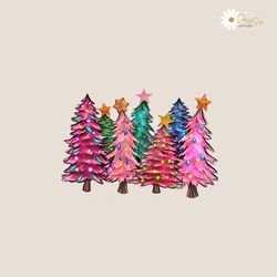 Sparkling Pink Tree Christmas PNG Sublimation Download