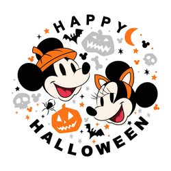 Happy Halloween Disney Mouse Logo SVG, Disneyland Pumpkin SVG