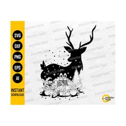 Christmas Reindeer SVG | Christmas Morning | Christmas Gifts | Cricut Silhouette | Printable Clipart Vector Digital Download Dxf Png Eps Ai