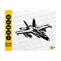 Jet Fighter SVG | Combat Plane T-Shirt Decals Vinyl Stencil Illustration Graphics | Cut File Cuttable Vector Clip Art Digital Dxf Png Eps Ai