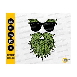 Weed Beard SVG | Bearded Stoner SVG | 420 Cannabis Shirt Sticker Graphics | Cricut Cut Files Printable Clipart Vector Digital Dxf Png Eps Ai