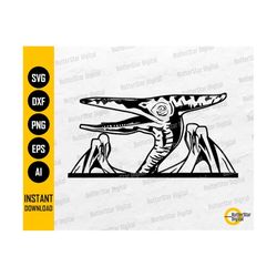 Pterodactyl Dinosaur SVG | Pterosaur SVG | Flying Dino Wall Art Decal | Cricut Cutting File Printable Clipart Vector Digital Dxf Png Eps Ai