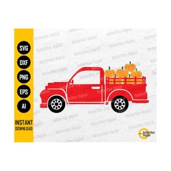 Pumpkin Truck SVG | Fall Harvest Farm Truck | Pumpkin Patch | Vintage Pickup | Cricut Silhouette | Printable Clip Art Vector Dxf Png Eps Ai