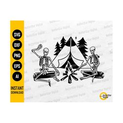camping skeletons svg | happy campers svg | camp t-shirt graphics decal | cricut cutting file cuttable clipart vector digital dxf png eps ai