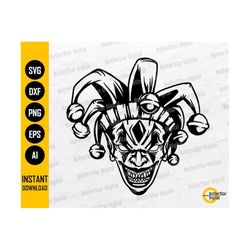 Evil Jester SVG | Scary Clown SVG | Gothic SVG | Circus Svg | Funny Bones Svg | Cutting File Printable Clipart Vector Digital Dxf Png Eps Ai