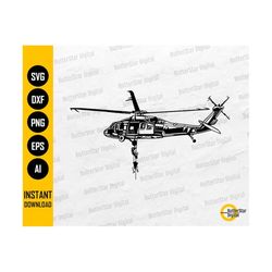 soldiers rappel from black hawk helicopter svg | army decal vinyl sticker graphic | cutfile printable clip art vector digital dxf png eps ai