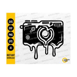 Dripping Camera SVG | Photography SVG | Photographer Decal T-Shirt Sticker Graphic | Cut File Cuttable Clipart Vector Digital Dxf Png Eps Ai