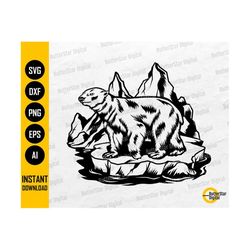 Polar Bear SVG | Arctic Mountains SVG | Wild Animal Shirt Decal Graphics | Cricut Cut File Silhouette Clip Art Vector Digital Dxf Png Eps Ai
