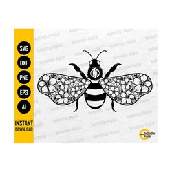 floral bee svg | flower wings svg | insect t-shirt graphics decal | cricut silhouette cut cutting file clipart vector digital dxf png eps ai