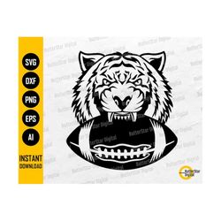 Tigers Football SVG | Foot Ball SVG | Sports Tackle Touchdown Hut Animal Cat | Cutting Files Printable Clipart Vector Digital Dxf Png Eps Ai