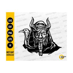 Odin With Raven SVG | Norse God SVG | Viking T-Shirt Decal Vinyl Graphics | Cricut Cut File Clip Art Vector Digital Download Dxf Png Eps Ai