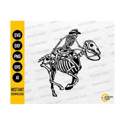 Cowboy Skeleton SVG | Horse Riding SVG | Western T-Shirt Graphics Clip Art Vinyl Vector | Cricut Cut Files Silhouette Digital Dxf Png Eps Ai