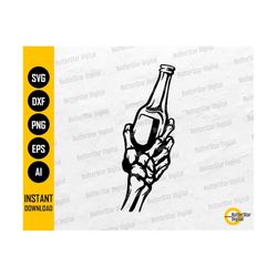 skeleton beer bottle svg | beer svg | lager svg | alcoholic drink bar pub drunk alcohol | cutting file clipart vector digital dxf png eps ai