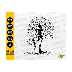 skeleton parent tree svg | eternal love svg | gothic decal t-shirt wall art sticker | cut cutting file clipart vector digital dxf png eps ai