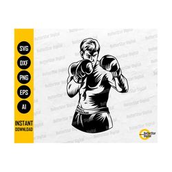 Fighter SVG | Kickboxer SVG | Fighting T-Shirt Stencil Vinyl Graphics | Cricut Cutting File Printable Clip Art Vector Digital Dxf Png Eps Ai