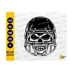 Skull Football SVG | Sports Gear Equipment Game Team Uniform Professional Pro | Cutting File Printable Clipart Vector Digital Dxf Png Eps Ai