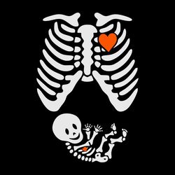skeleton maternity baby halloween trick or treat svg