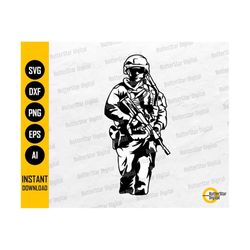 Modern Soldier SVG | Military SVG | Army SVG | Marines Clip Art Decal Graphic | Cutting File Printable Clipart Vector Digital Png Eps Dxf Ai