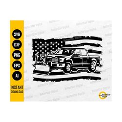 US Snow Plow Truck SVG | USA Flag Winter T-Shirt Sticker Graphics | Cricut Cameo Cut Files Printables Clip Art Vector Digital Png Eps Dxf Ai