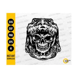 Skull Crocodile SVG | Skeleton SVG | Gothic Animal Croc Head T-Shirt | Cricut Cutting Files Printable Clipart Vector Digital Dxf Png Eps Ai