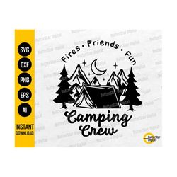 Camping Crew SVG | Adventure SVG | Outdoors T-Shirt Sticker Decal Stencil Graphics | Cricut Cut Files Clip Art Vector Digital Dxf Png Eps Ai