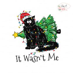 Christmas Black Cat It Wasnt Me SVG Graphic Design File