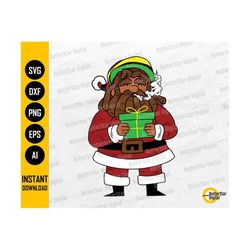 Rasta Claus SVG | Christmas Cannabis SVG | Santa Smoking Marijuana Blunt | Cricut Silhouette Printable Clipart Vector Digital Dxf Png Eps Ai