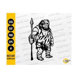 Caveman With Spear SVG | Cave Man SVG | Primitive SVG | Cricut Cut Files Silhouette Cuttable Clipart Vector Digital Download Dxf Png Eps Ai