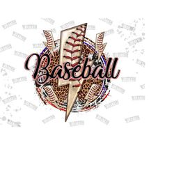 Baseball Lightning Design Png, Digital Download PNG,Sports Sublimation,Love Sports, Sport Sublimation, Sport Png,Digital