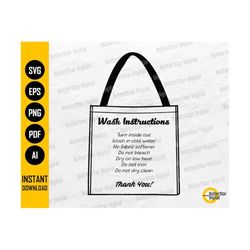 Tote Bag Care Card SVG | Womens Bag Printable Maintenance Instructions | Cricut Cutting File Clipart Vector Digital Download Png Eps Dxf Ai