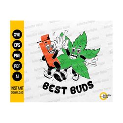 Best Buds SVG | Lighter And Marijuana Leaf | Cannabis Best Friends | Weed Blaze It | Cricut Cut File Clipart Digital Download Png Eps Pdf Ai