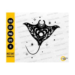 Celestial Manta Ray SVG | Stingray SVG | Scuba Diving SVG | Dive Deep Ocean Sea Water | Cutting Files Clipart Vector Digital Dxf Png Eps Ai