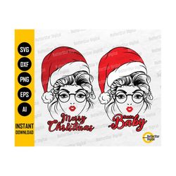 Merry Christmas Girl SVG | Santa Baby SVG | Cute Christmas Gift | Cricut Silhouette Cutting Printable Clip Art Vector Digital Png Eps Dxf Ai