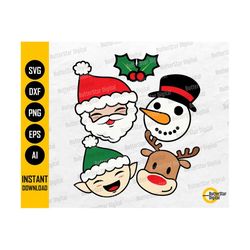 Christmas Squad SVG | Cute Christmas | Santa Claus | Snowman | Elf | Reindeer | Cricut Silhouette | Printable Clipart Digital Png Eps Dxf Ai