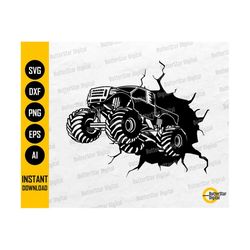 Crashing Monster Truck SVG | Muscle Car SVG | Car Decals Wall Art Shirt | Cricut Cut Files Silhouette Clipart Vector Digital Dxf Png Eps Ai