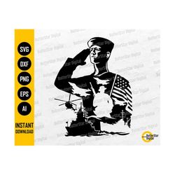 US Sailor SVG | American Soldier Svg | United States Navy Svg | War USA Flag Svg | Cricut Cutting File Clipart Vector Digital Png Eps Dxf Ai
