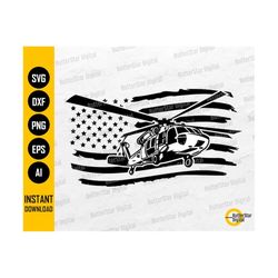 US Black Hawk SVG | Helicopter Svg | USA Army Military Decal Shirt Graphics | Cricut Silhouette Cutting File Clipart Digital Dxf Png Eps Ai