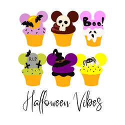 Halloween Vibes Disney Mickey Cupcakes Life SVG