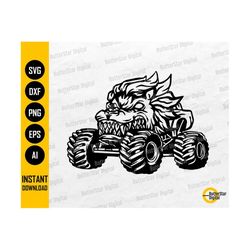 Lion Monster Truck SVG | Muscle Car SVG | 4x4 Off Road Vehicle | Cricut Cut File Silhouette Printable Clip Art Vector Digital Dxf Png Eps Ai