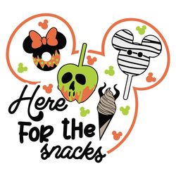 Here For Halloween Snacks Mickey Mouse Logo SVG