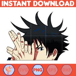 Anime Peeking Premium Graphic Design, Cute , Cool, Anime PNG, Print on Demand, Stickers, Anime Peeker