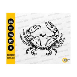 Crab SVG | Sea Animals Design Vinyl Stencil Drawing Illustration Graphics | Cricut Cut File Printable Clip Art Vector Digital Dxf Png Eps Ai
