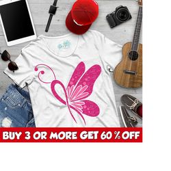 Breast Cancer SVG, Cancer Awareness SVG, Pink Ribbon SVG, Butterfly Svg, Png, Cricut Design, Silhouette Svg, Sublimation