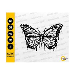 Dripping Butterfly SVG | Butterflies SVG | Animal T-Shirt Decor Decal Wall Art | Cricut Cutting File Cuttable Clipart Digital Dxf Png Eps Ai