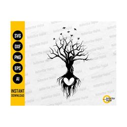 Heart Tree SVG | Dead Tree SVG | Creepy Forest Vinyl Decal Shirt Wall Art | Cut Cutting File Printable Clipart Vector Digital Dxf Png Eps Ai